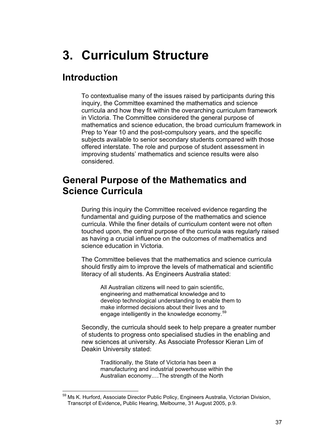 3. Curriculum Structure