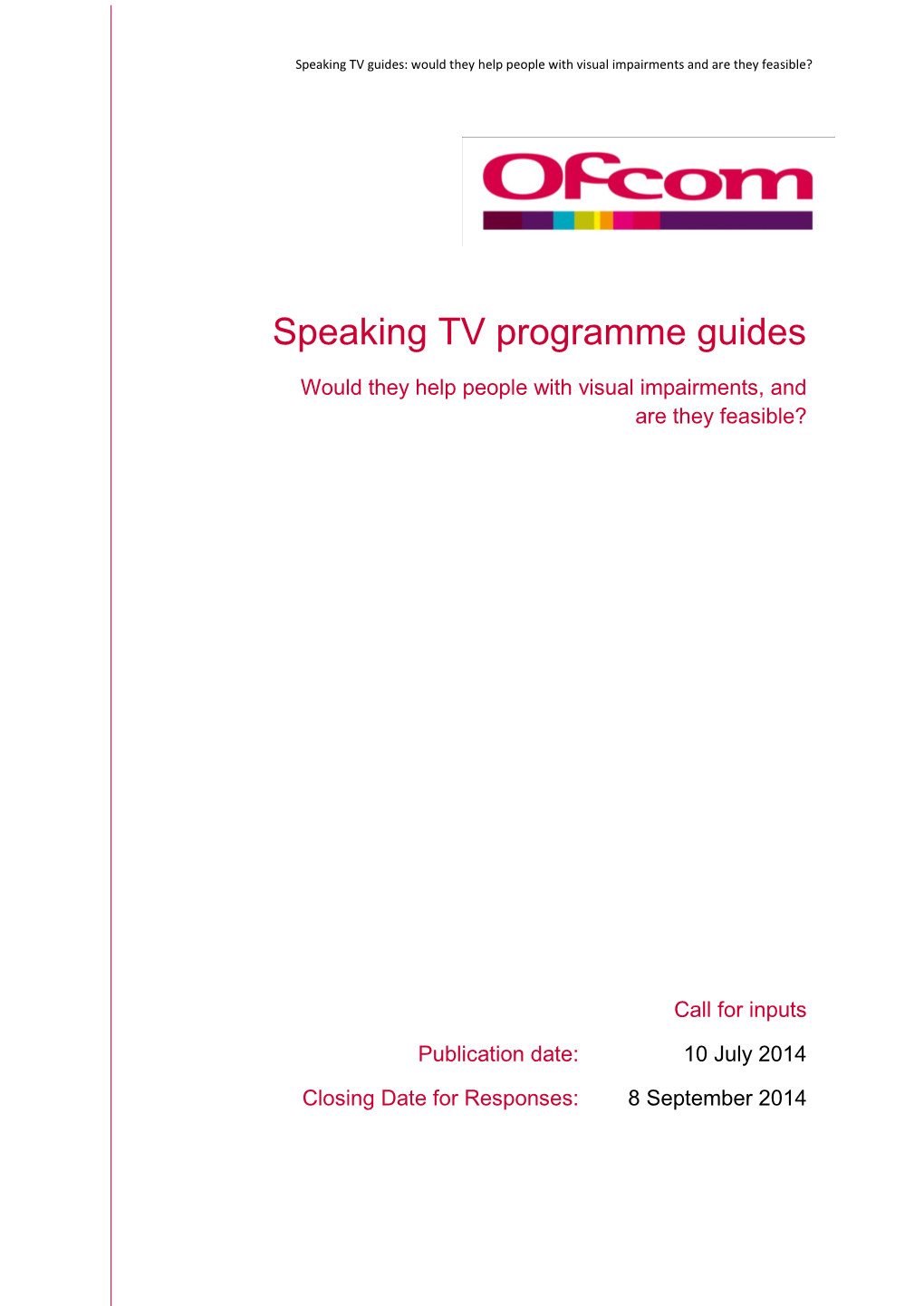 Speaking TV Programme Guides