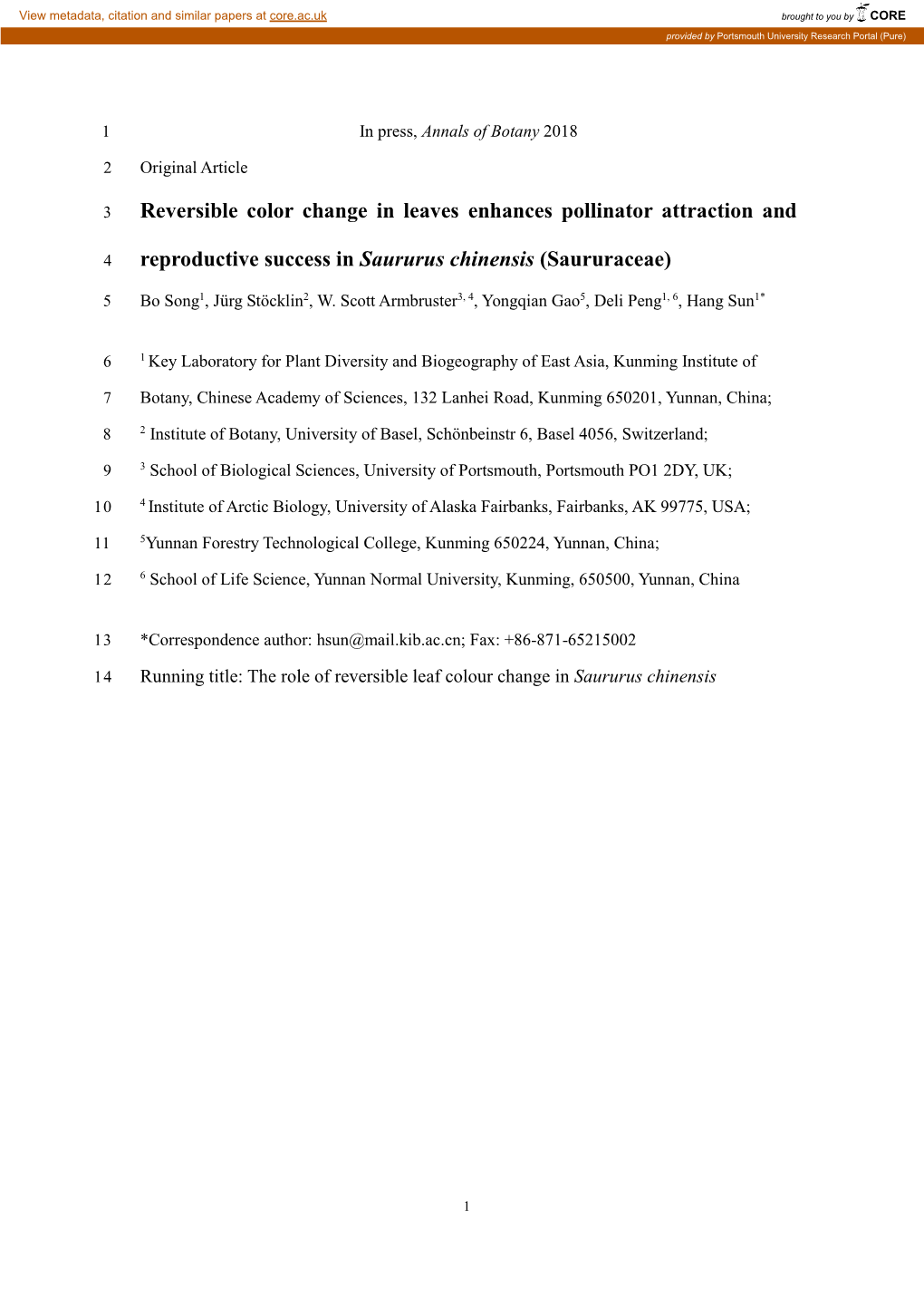 Pollinator Attraction and Photosynthetic Contribution