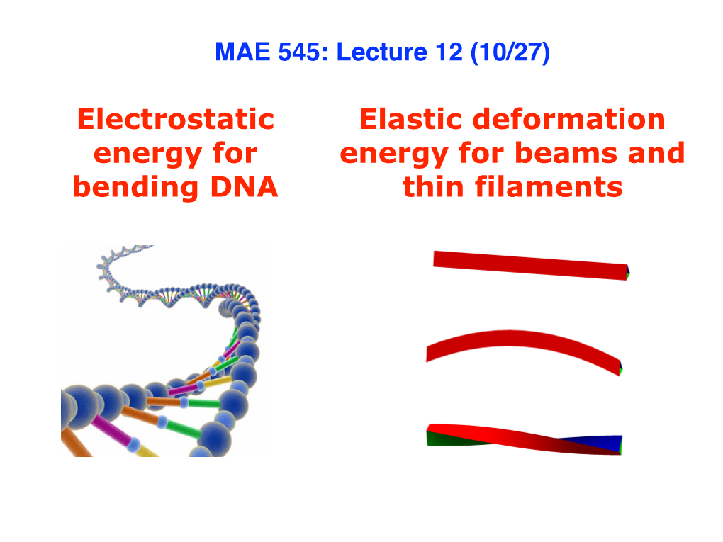Elastic Deformation Energy for Beams and Thin Filaments Electrostatic