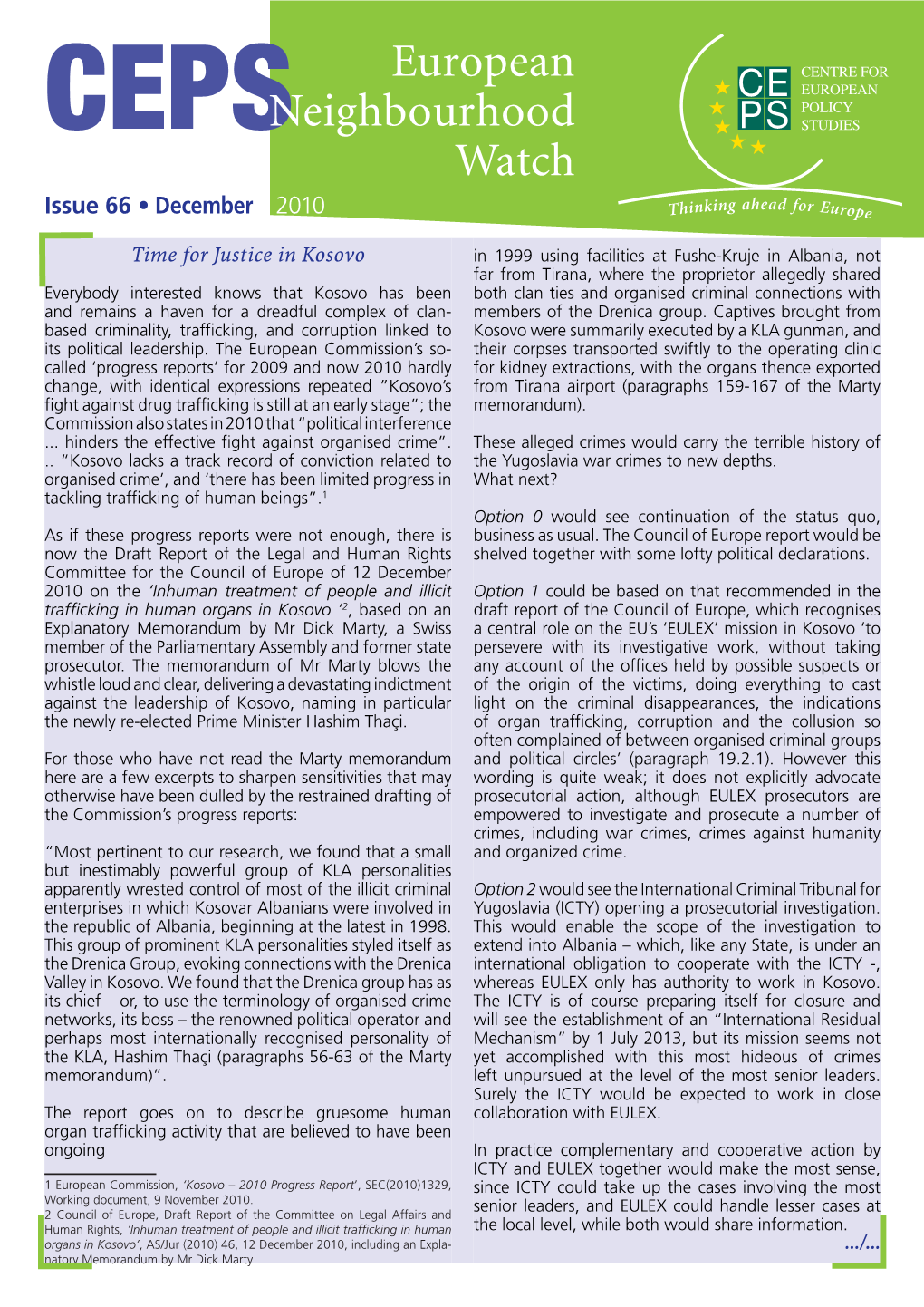 European Neighbourhood Watch Editorial Continued