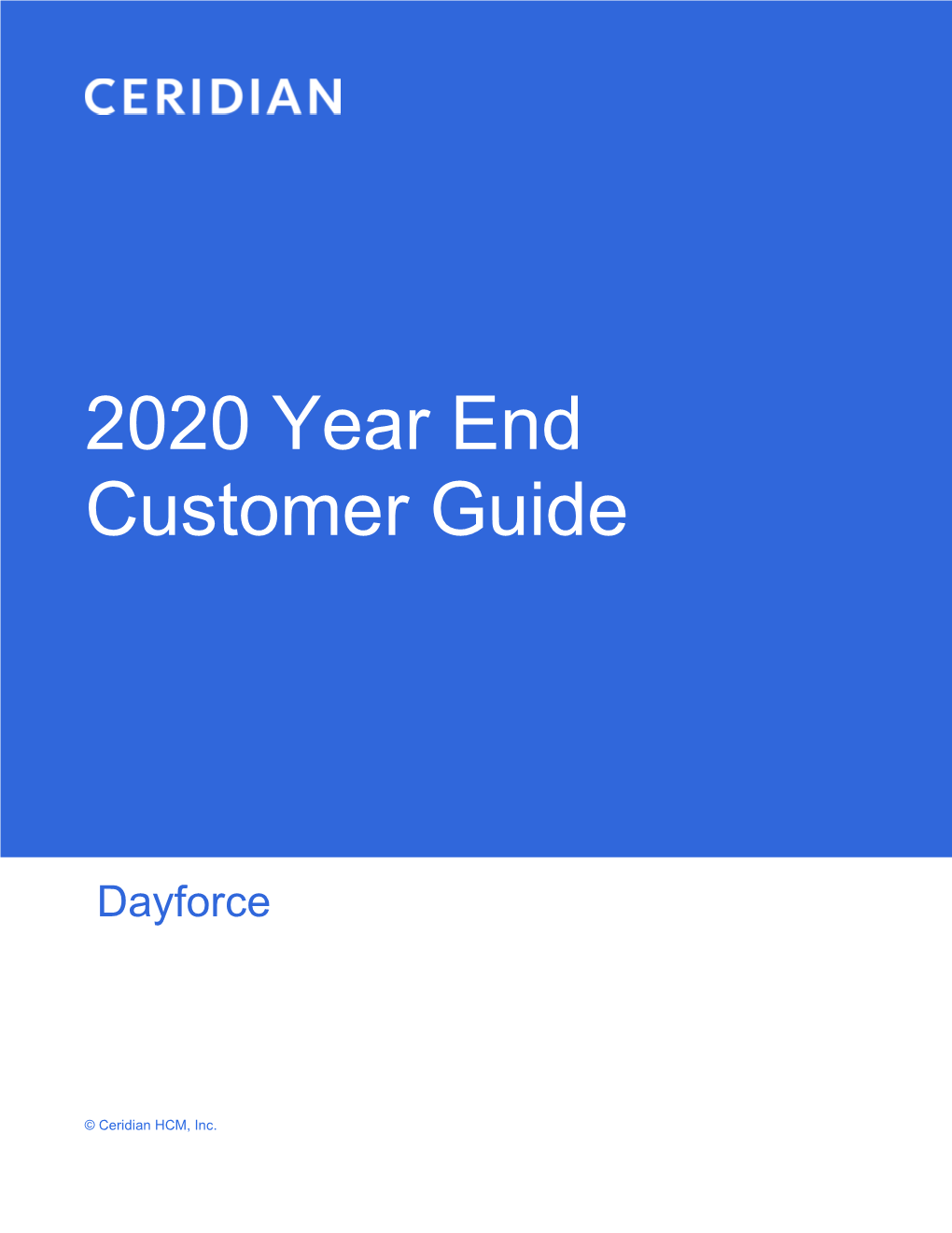 Dayforce Year End Customer Guide 2020