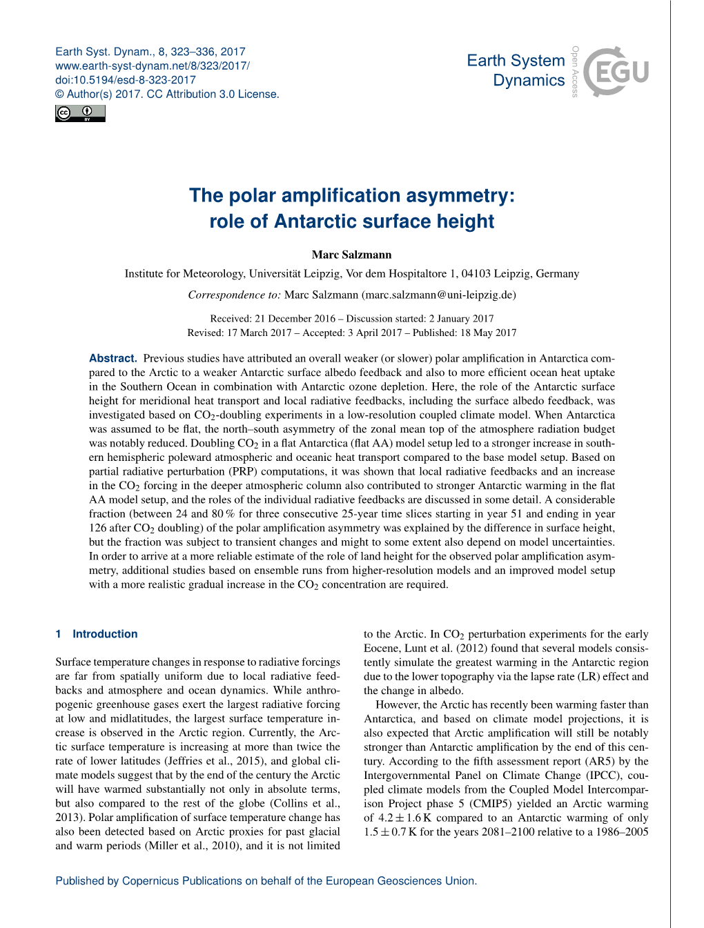 The Polar Amplification Asymmetry