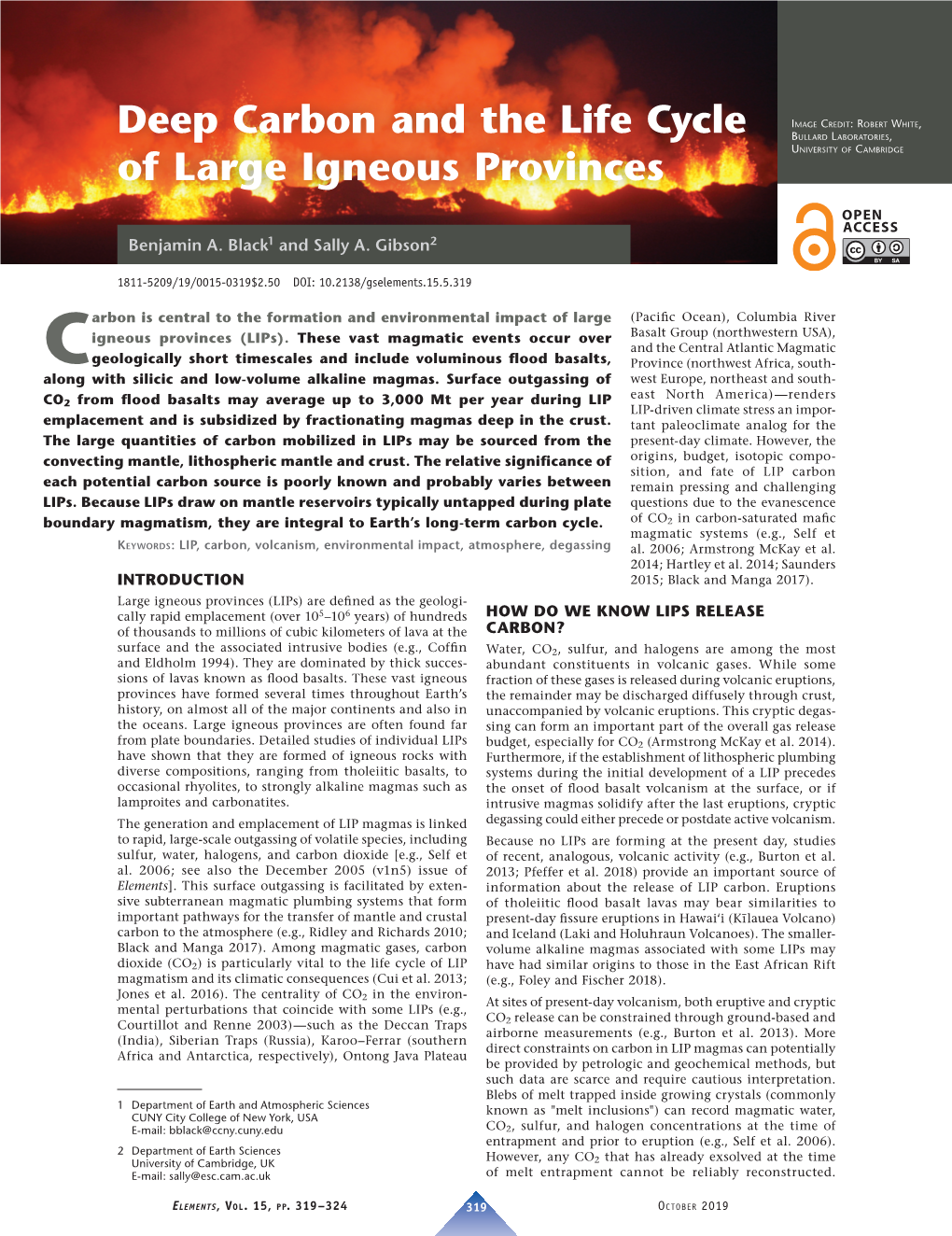 Deep Carbon and the Life Cycle of Large Igneous Provinces