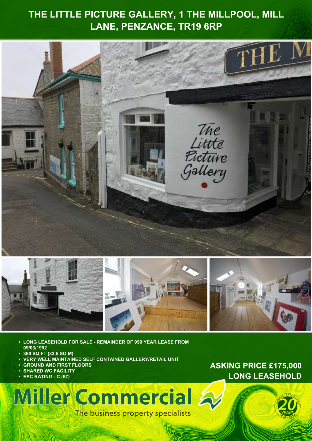 The Little Picture Gallery, 1 the Millpool, Mill Lane, Penzance, Tr19 6Rp