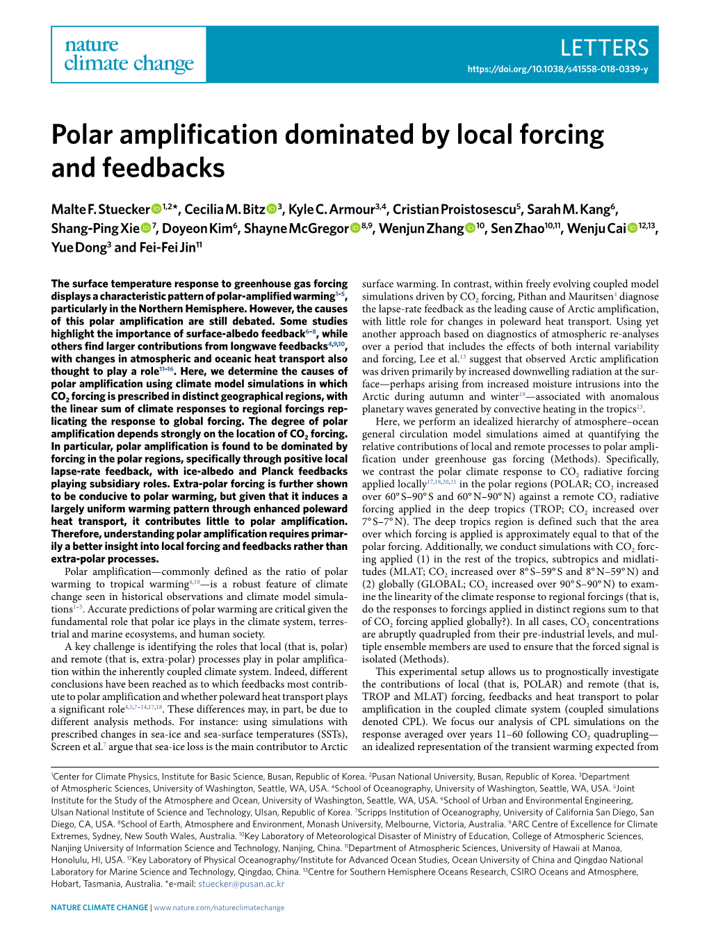 Polar Amplification Dominated by Local Forcing and Feedbacks