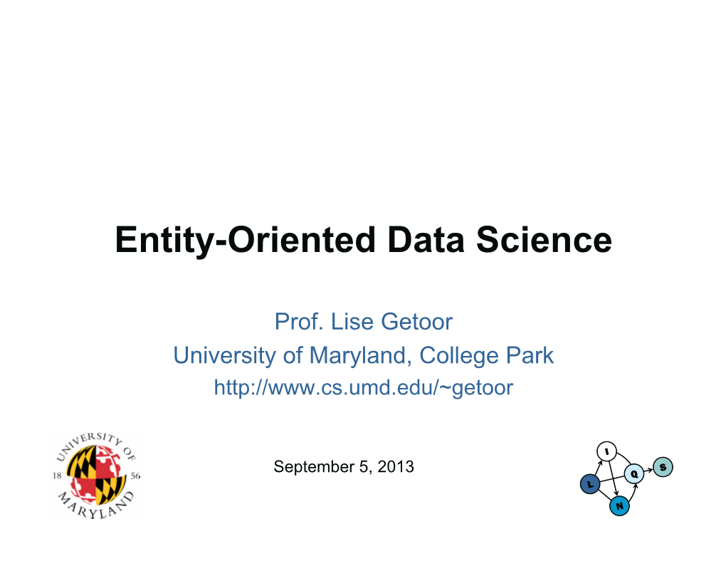 Entity-Oriented Data Science