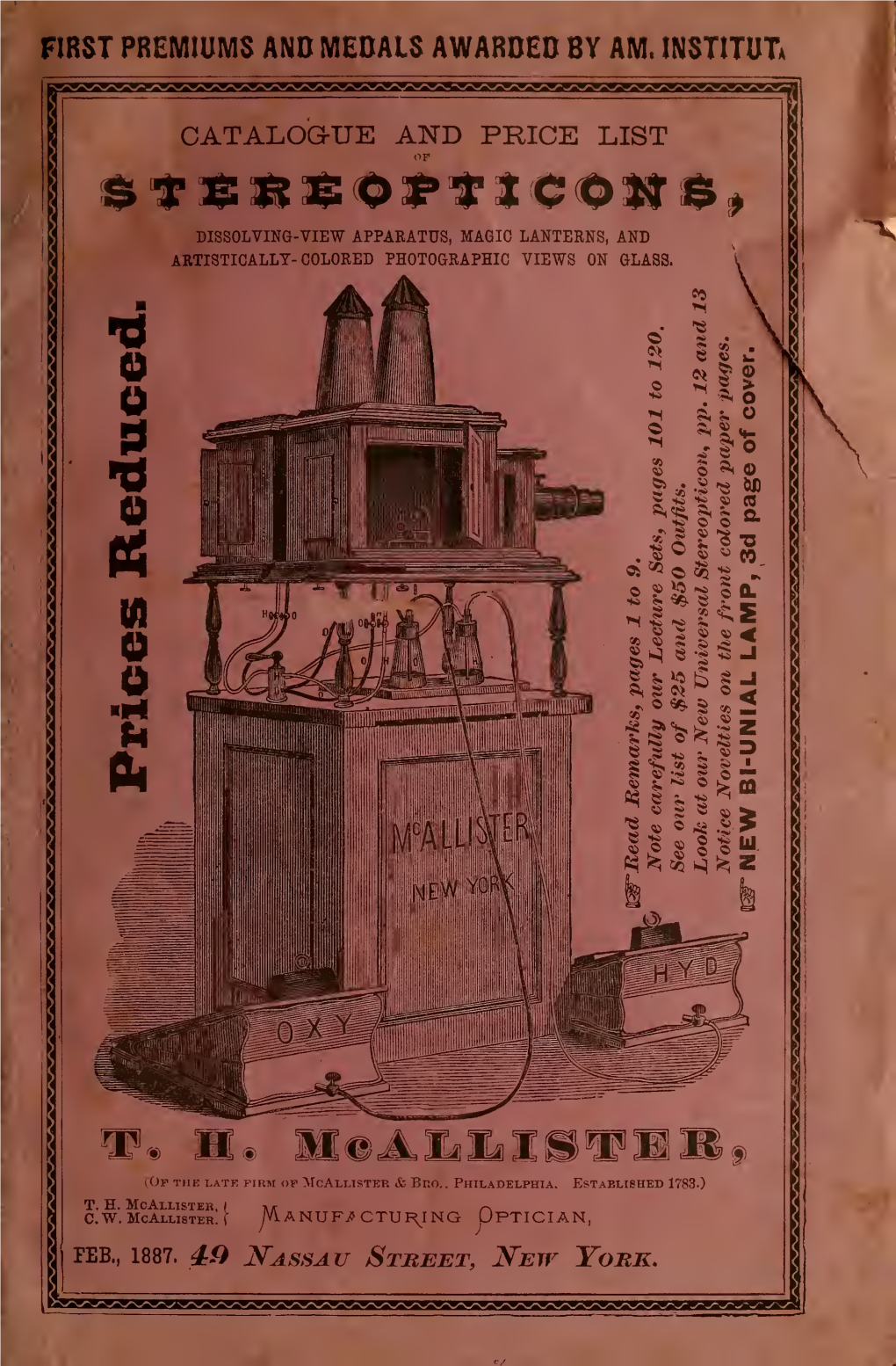 Catalogue and Price List of Stereopticons