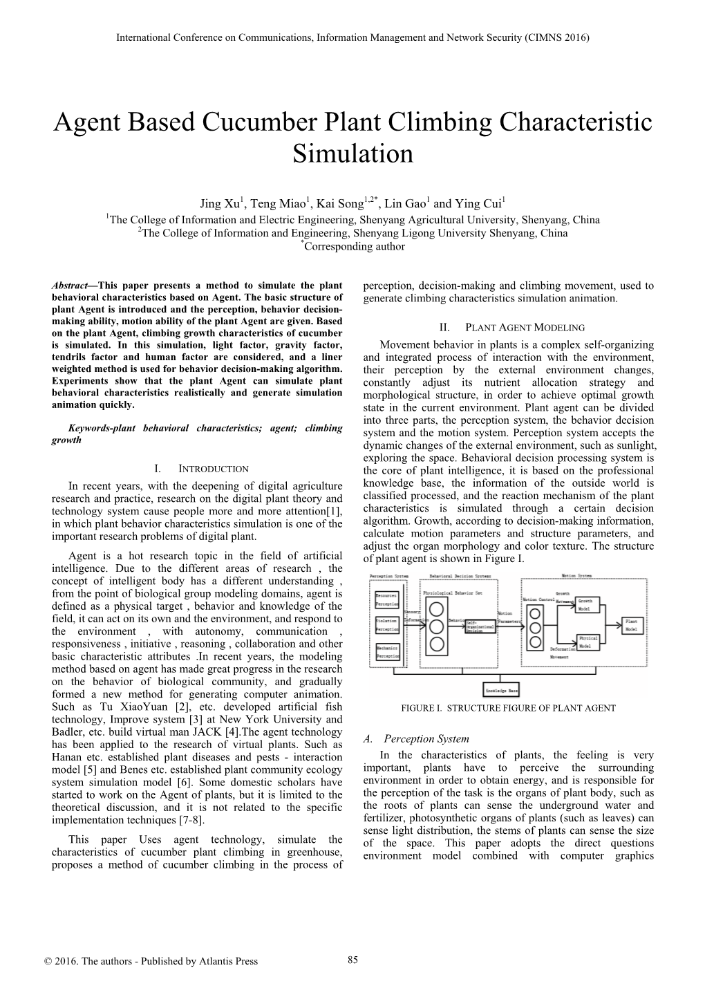 Agent Based Cucumber Plant Climbing Characteristic Simulation