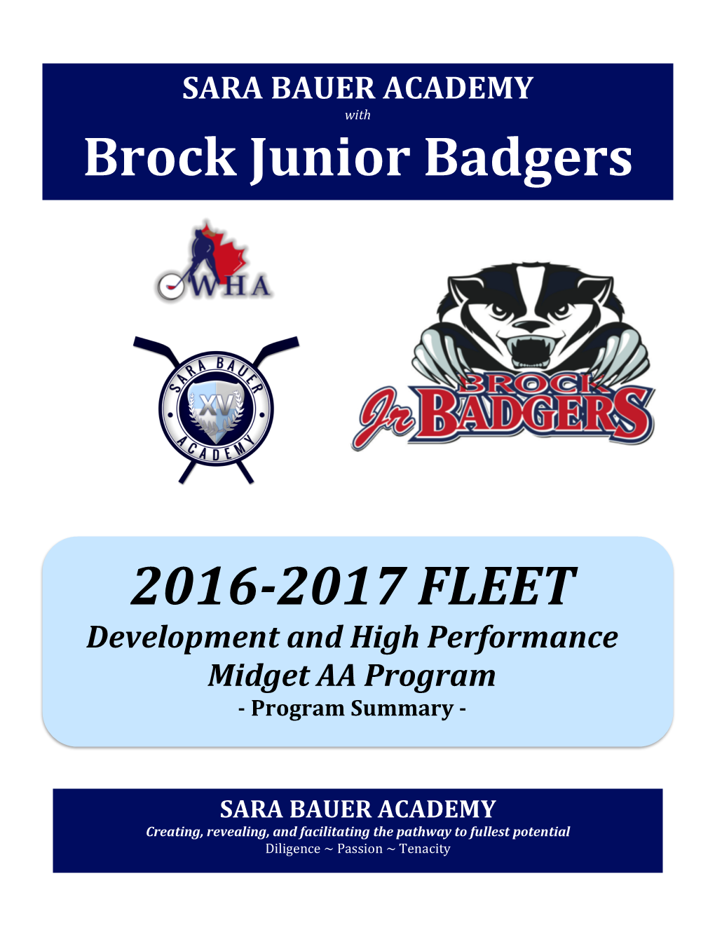 Brock Junior Badgers 2016-‐2017 FLEET