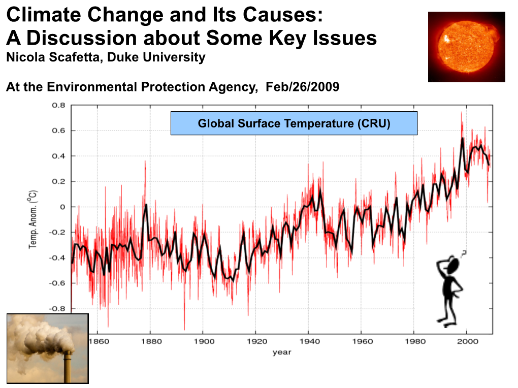 Climate Change and Its Causes: a Discussion About Some Key Issues Nicola Scafetta, Duke University