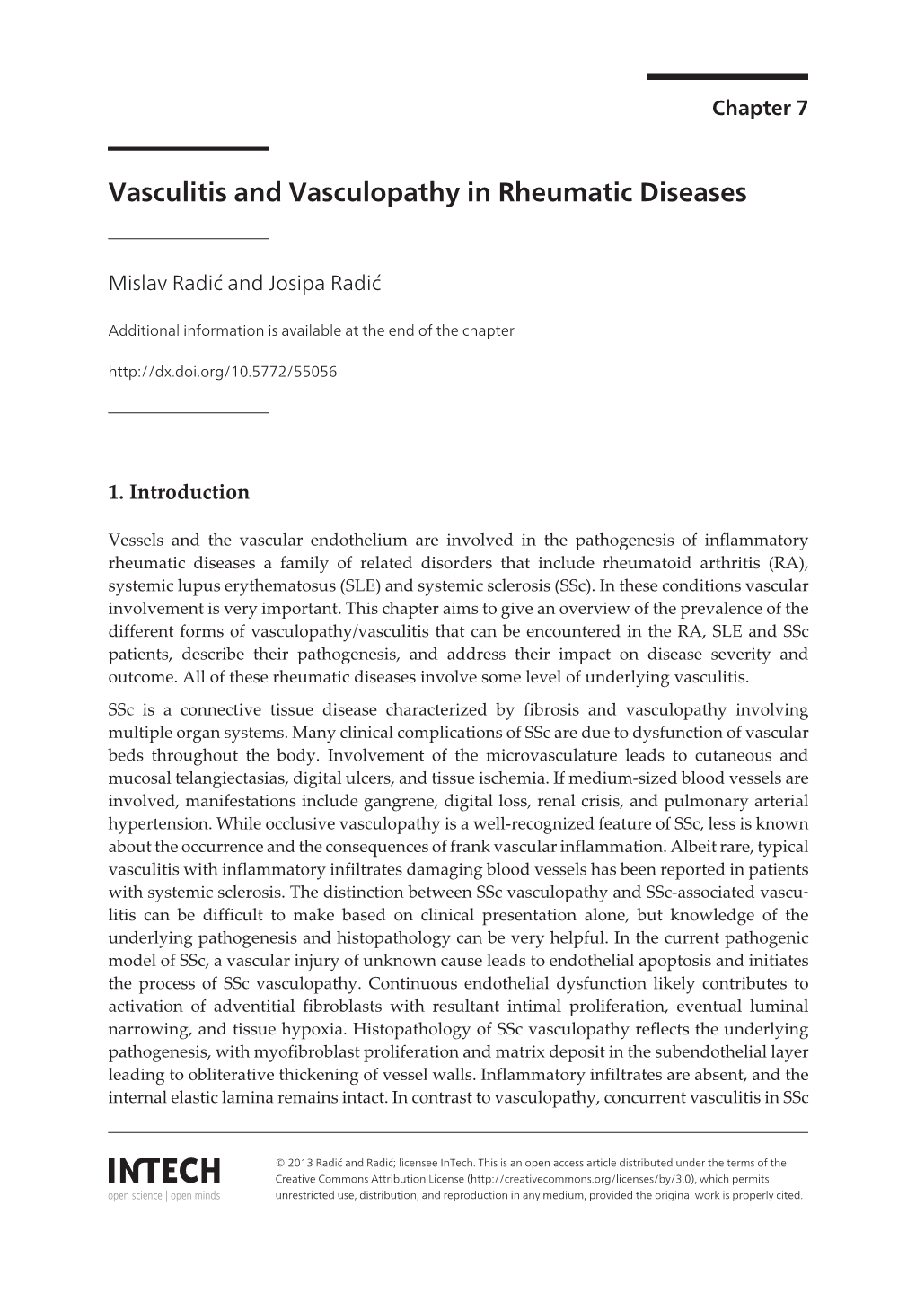 Vasculitis and Vasculopathy in Rheumatic Diseases