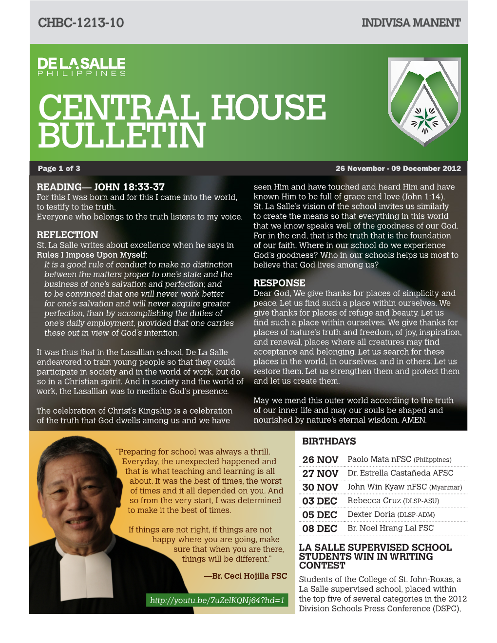 Central House Bulletin