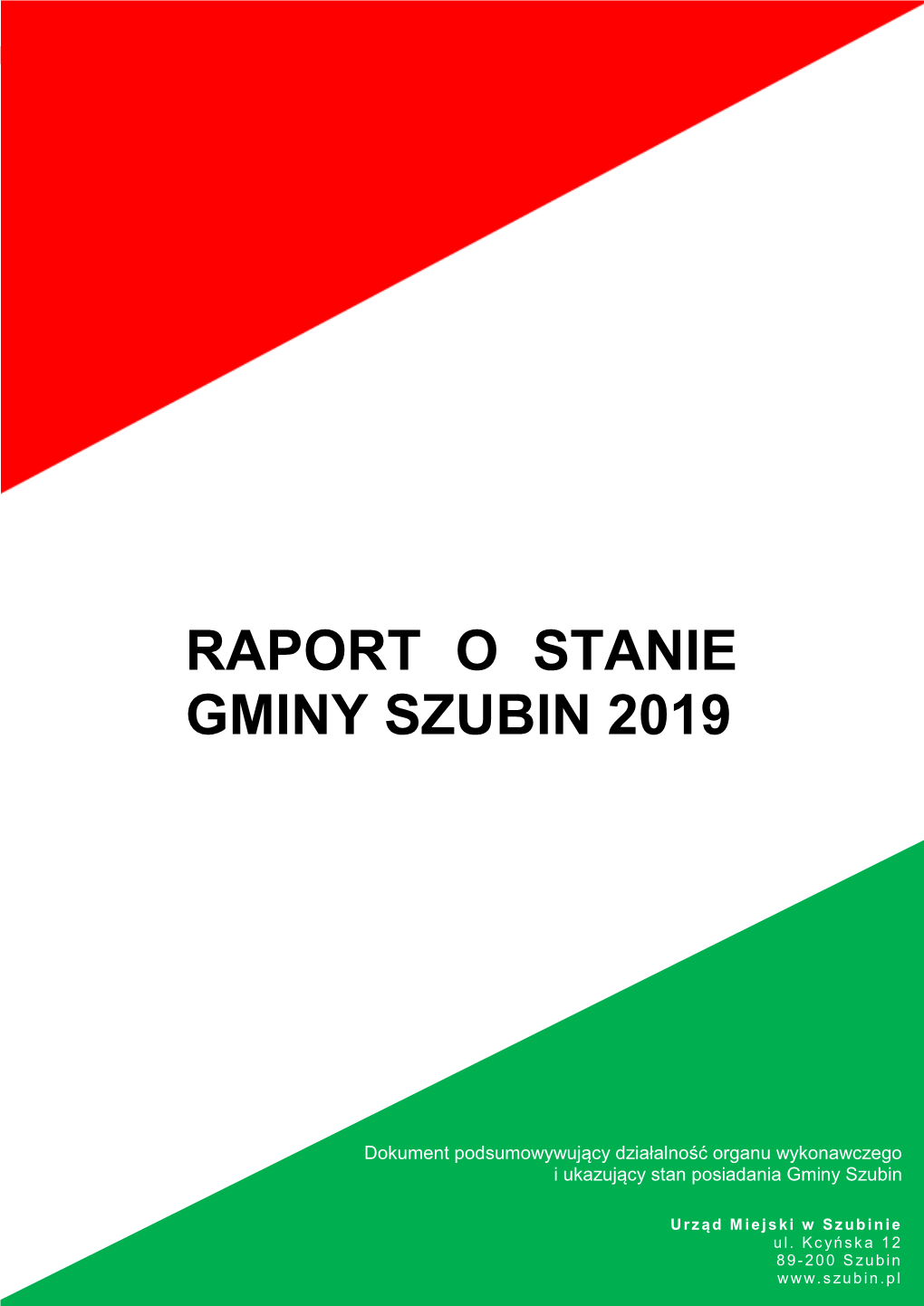 Raport O Stanie Gminy Szubin 2019