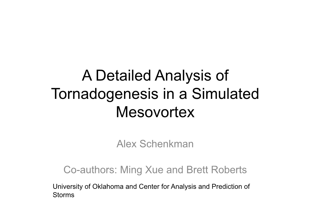 A Detailed Analysis of Tornadogenesis in a Simulated Mesovortex