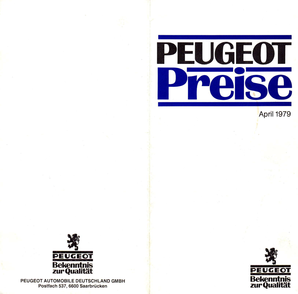 PEUGEOT P-Reiile April1979