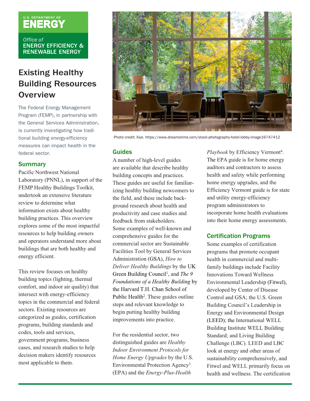 Existing Healthy Building Resources Overview