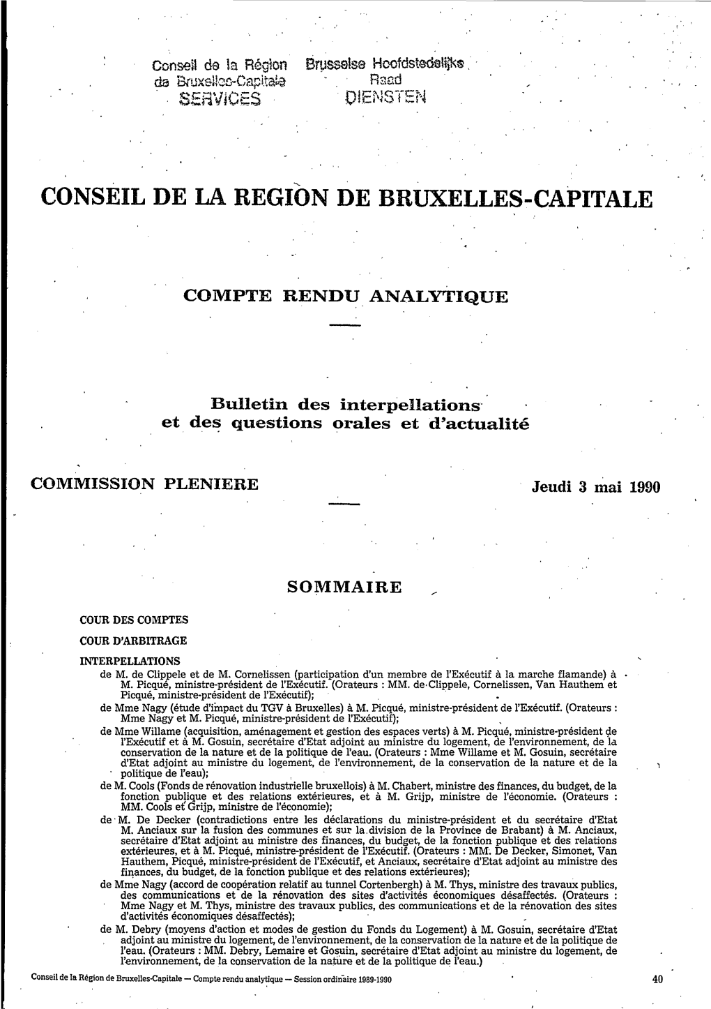 Conseil De La Region De Bruxelles-Capitale