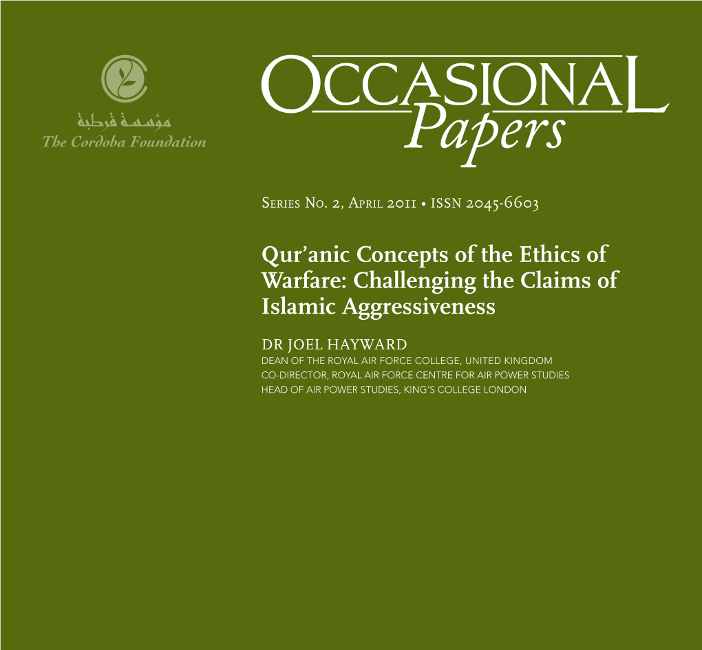 Qur'anic Concepts of the Ethics of Warfare