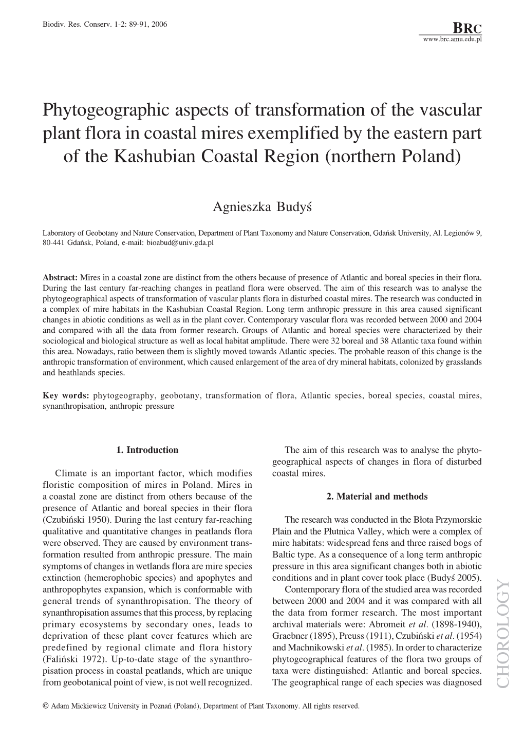 Phytogeographic Aspects of Transformation of the Vascular Plant