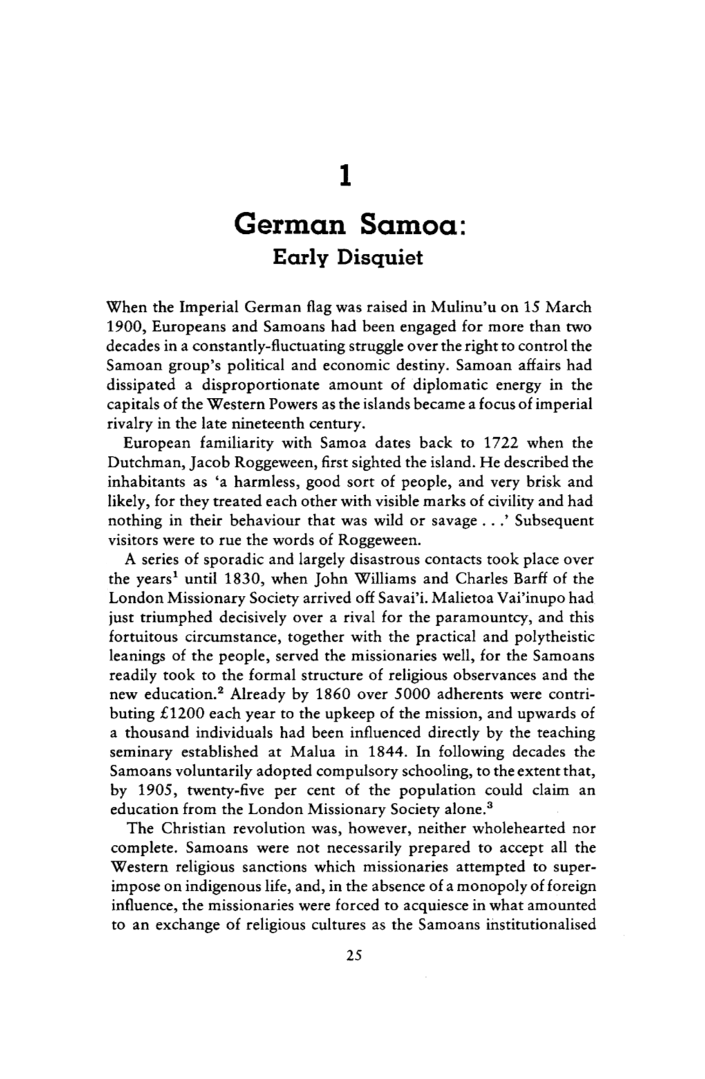 German Samoa: Early Disquiet