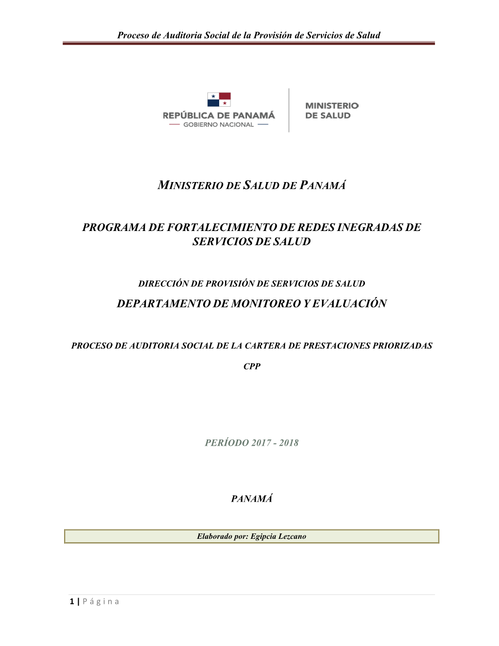 Proceso De Auditoria Social De La Provisión De Servicios De Salud