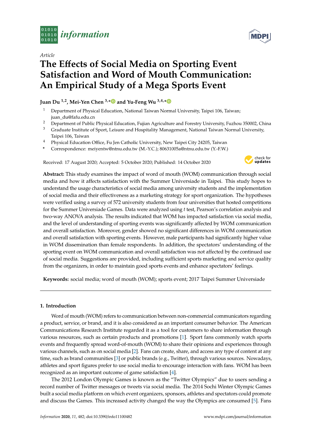 The Effects of Social Media on Sporting Event Satisfaction