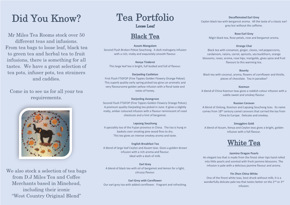 Did You Know? Tea Portfolio Ceylon Black Tea with Bergamot Aroma
