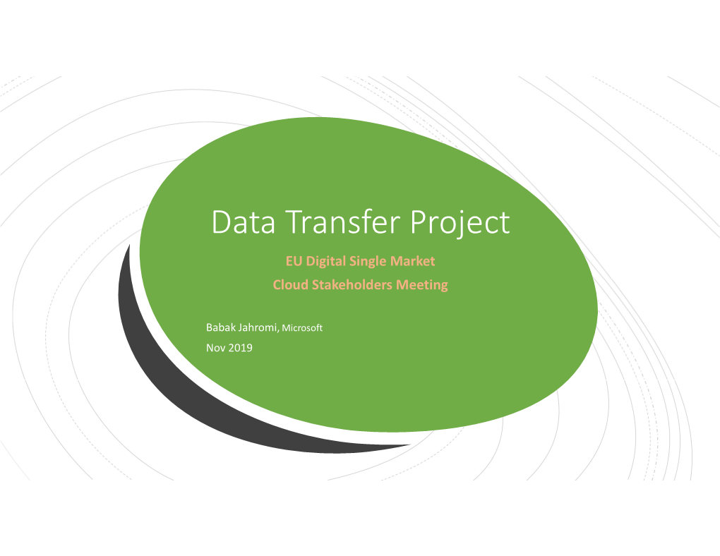 Data Transfer Project EU Digital Single Market Cloud Stakeholders Meeting