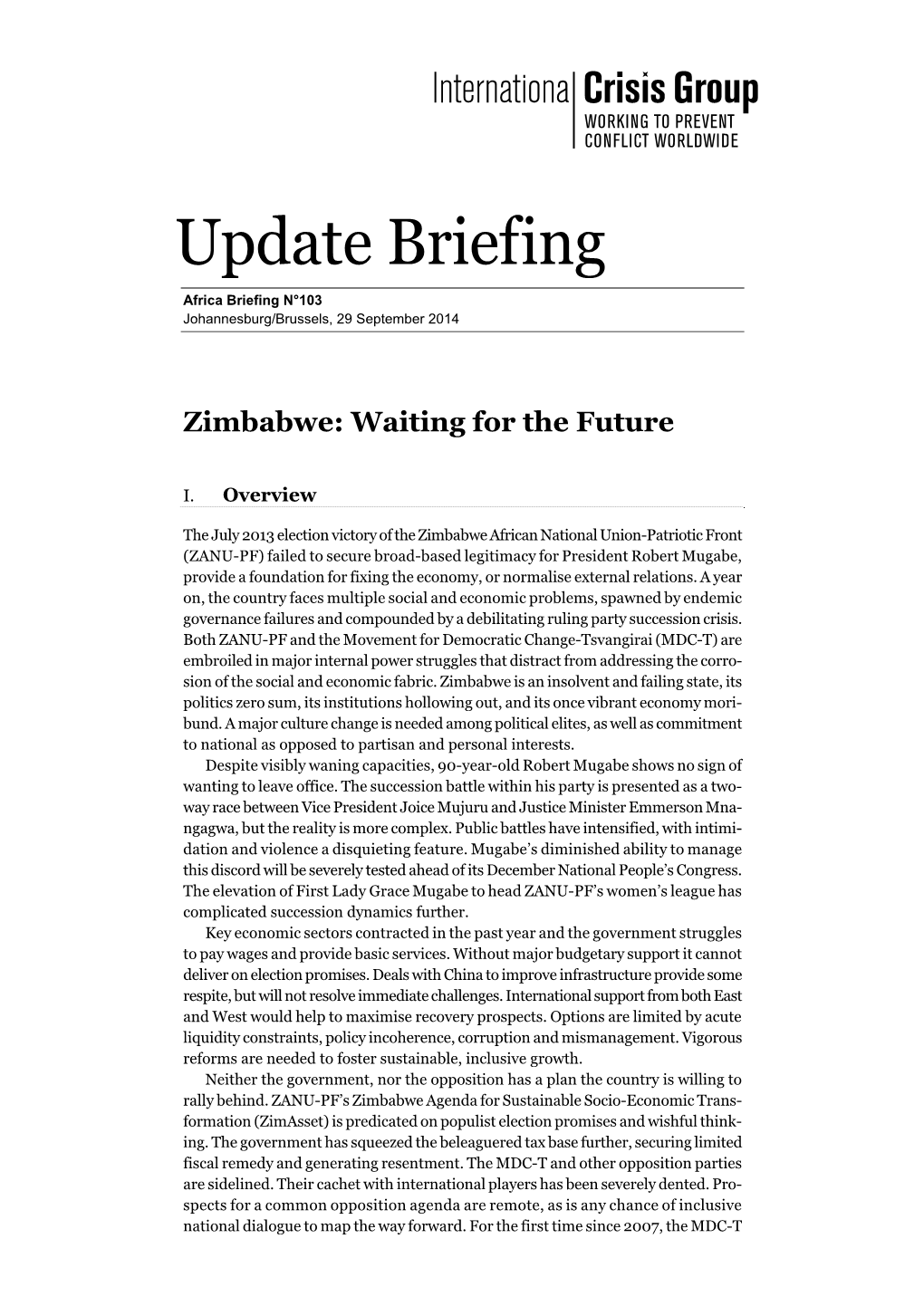 Zimbabwe: Waiting for the Future