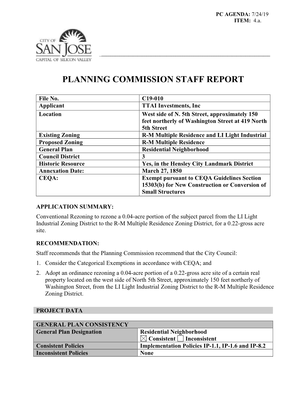 Planning Commission Staff Report