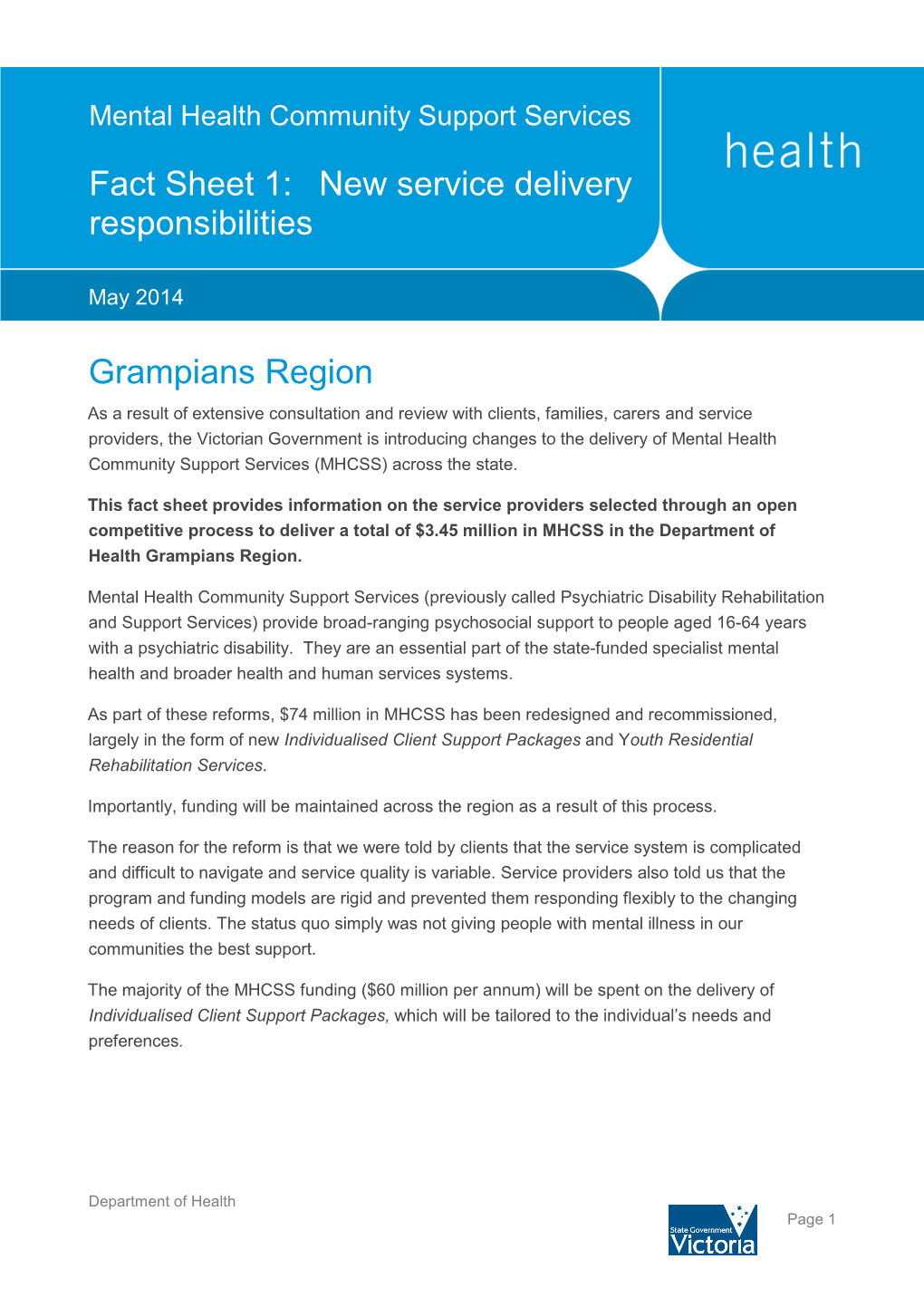 MHCSS Grampians Region Fact Sheet 1