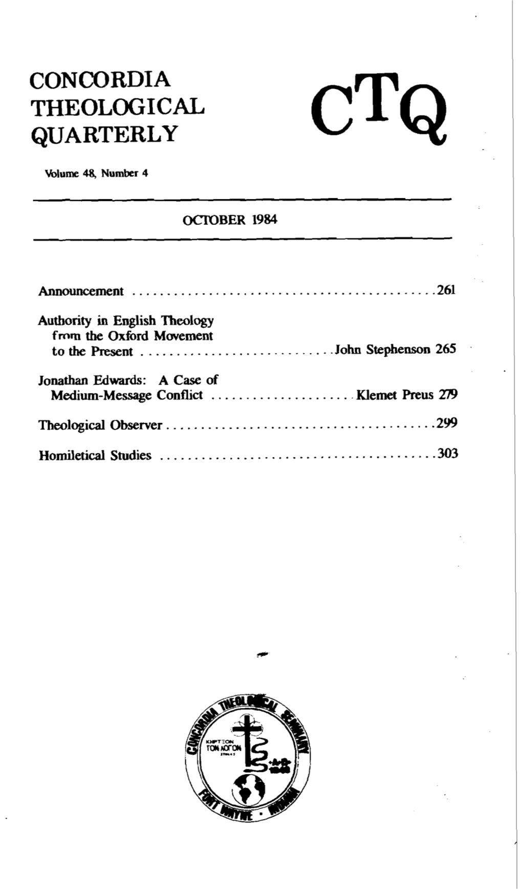 Authority in English Theology from the Oxford Movement to the Present