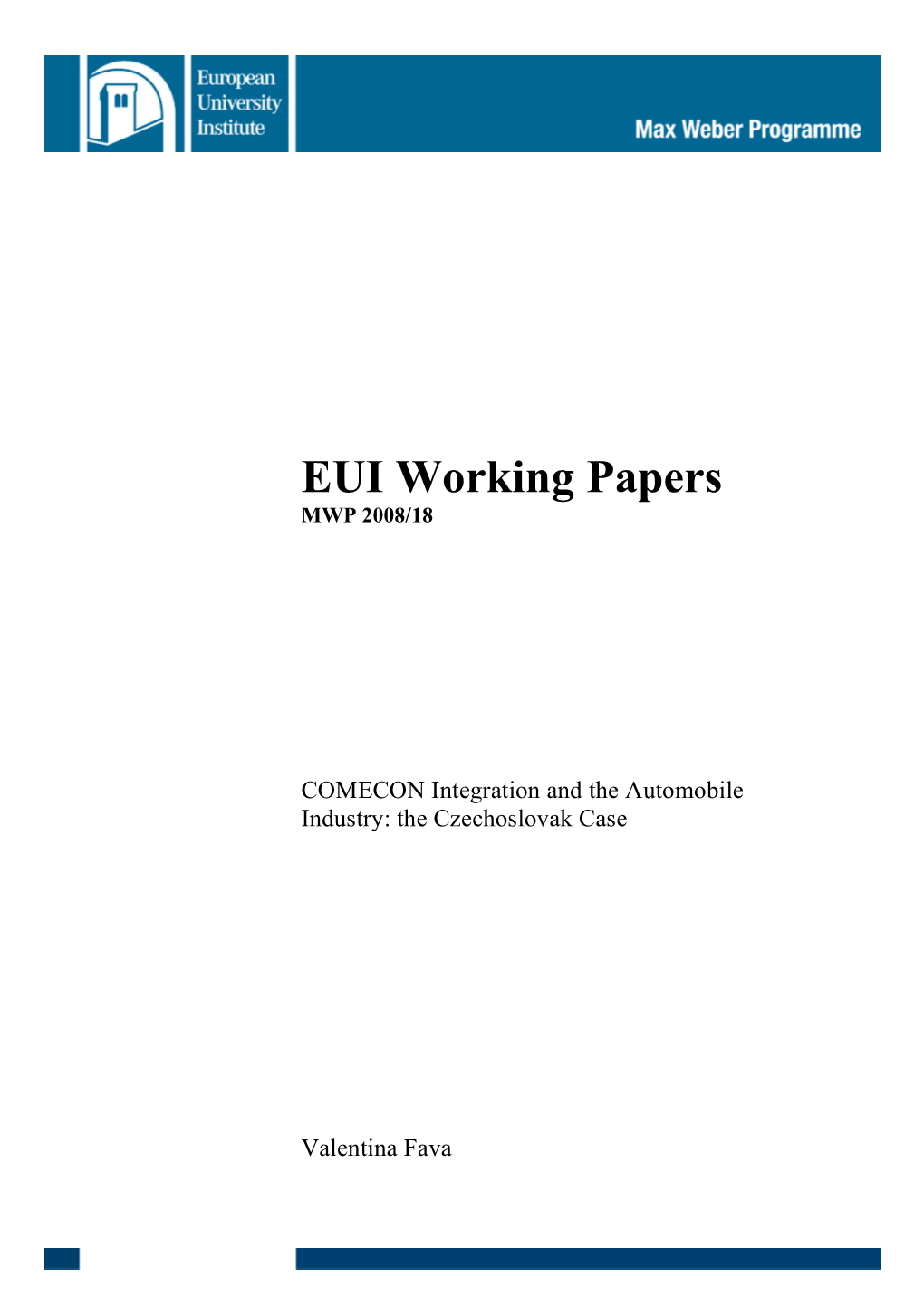 EUI Working Papers MWP 2008/18