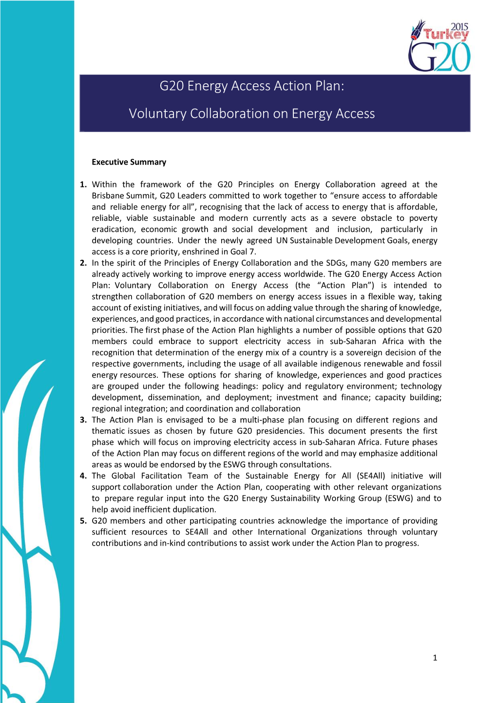 G20 Energy Access Action Plan