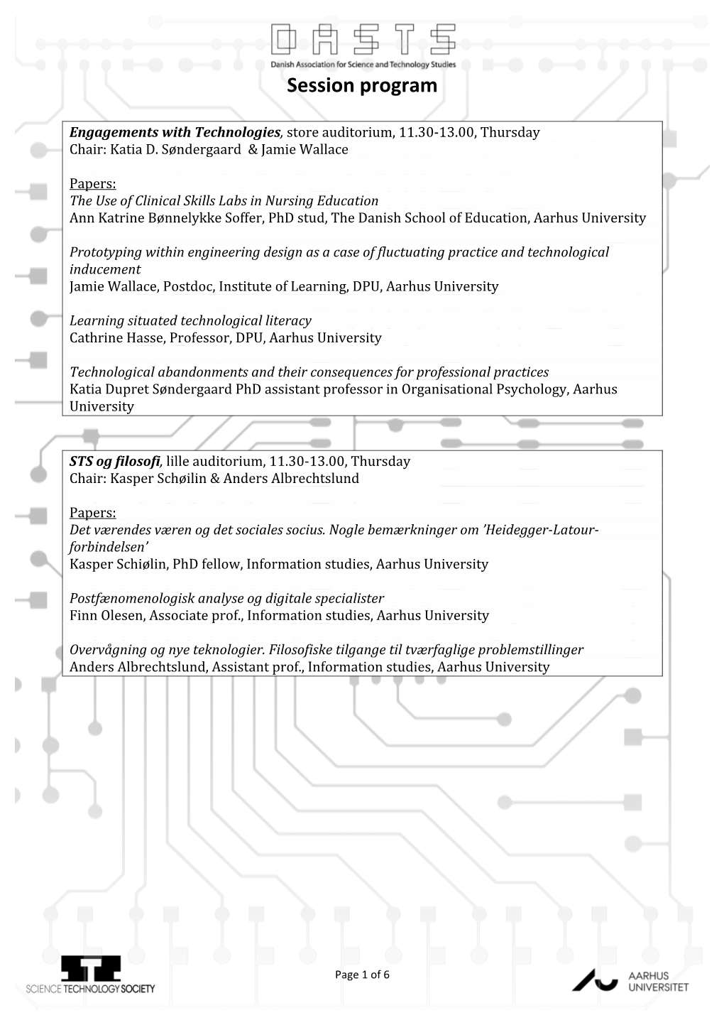 Sessionprogram and Papers