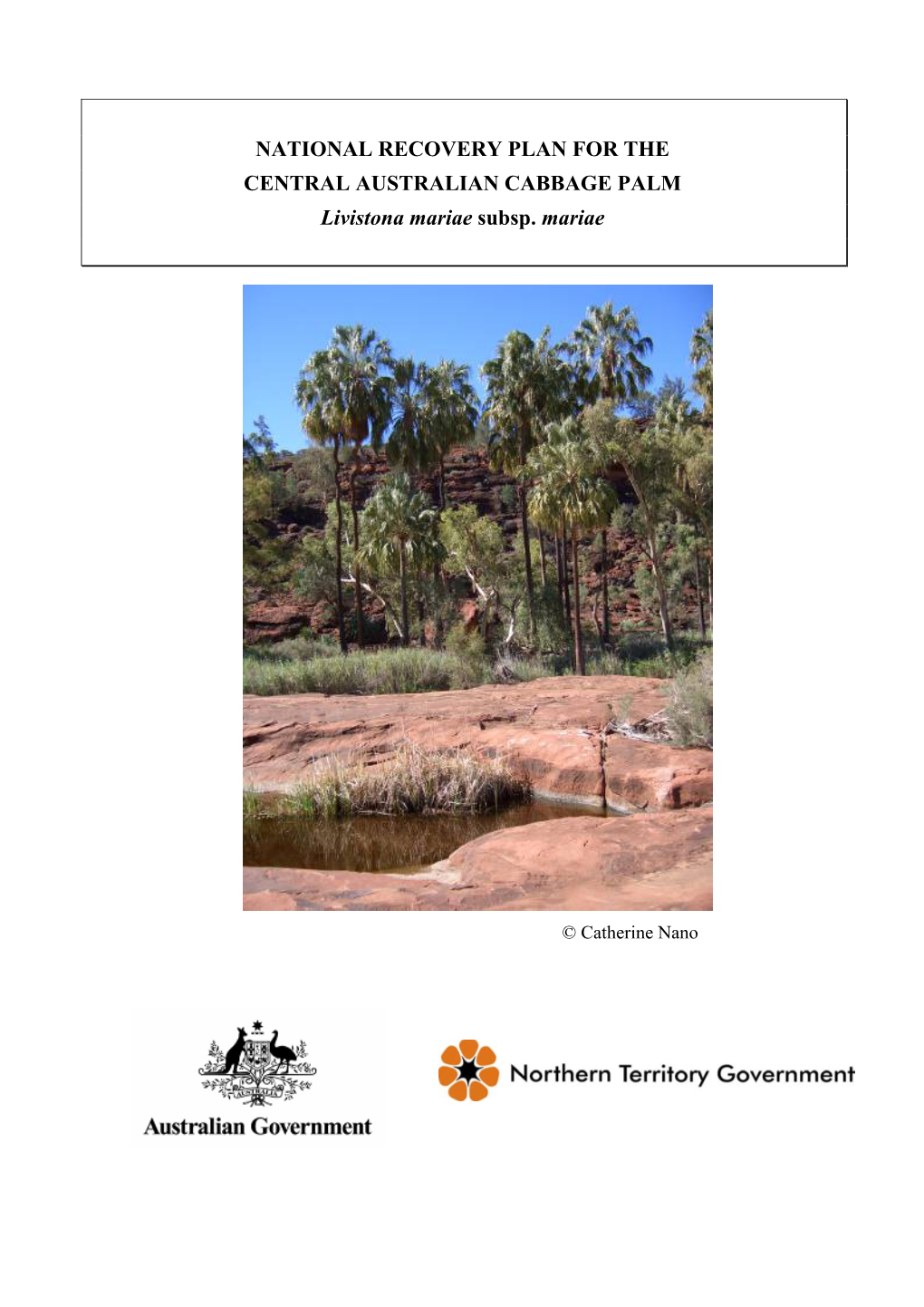 National Recovery Plan for the Central Australian Cabbage Palm (Livistona