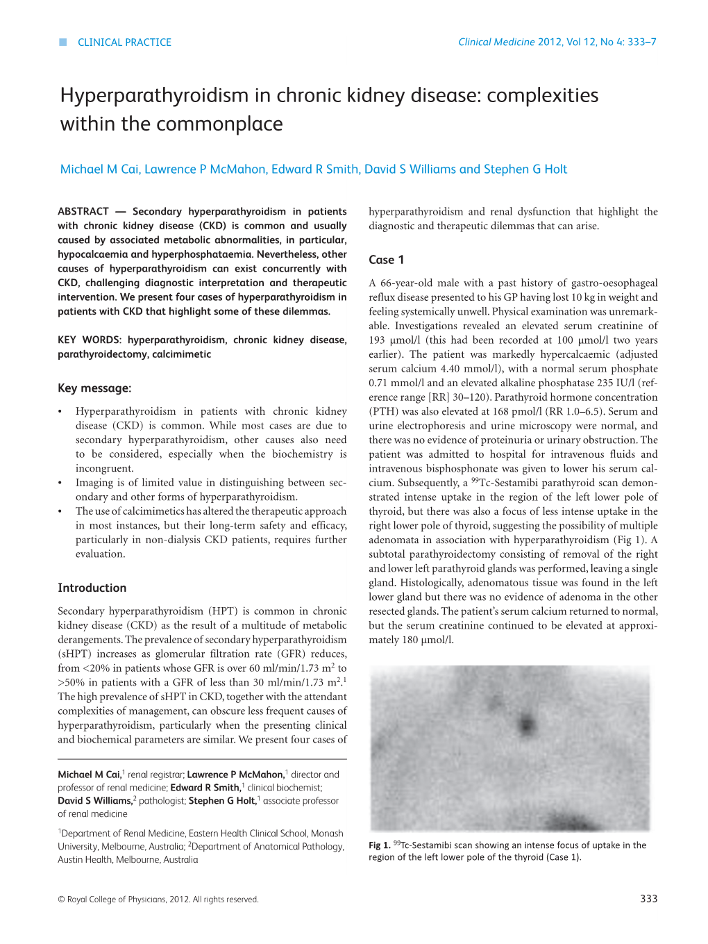 Hyperparathyroidism in Chronic Kidney Disease: Complexities Within the Commonplace