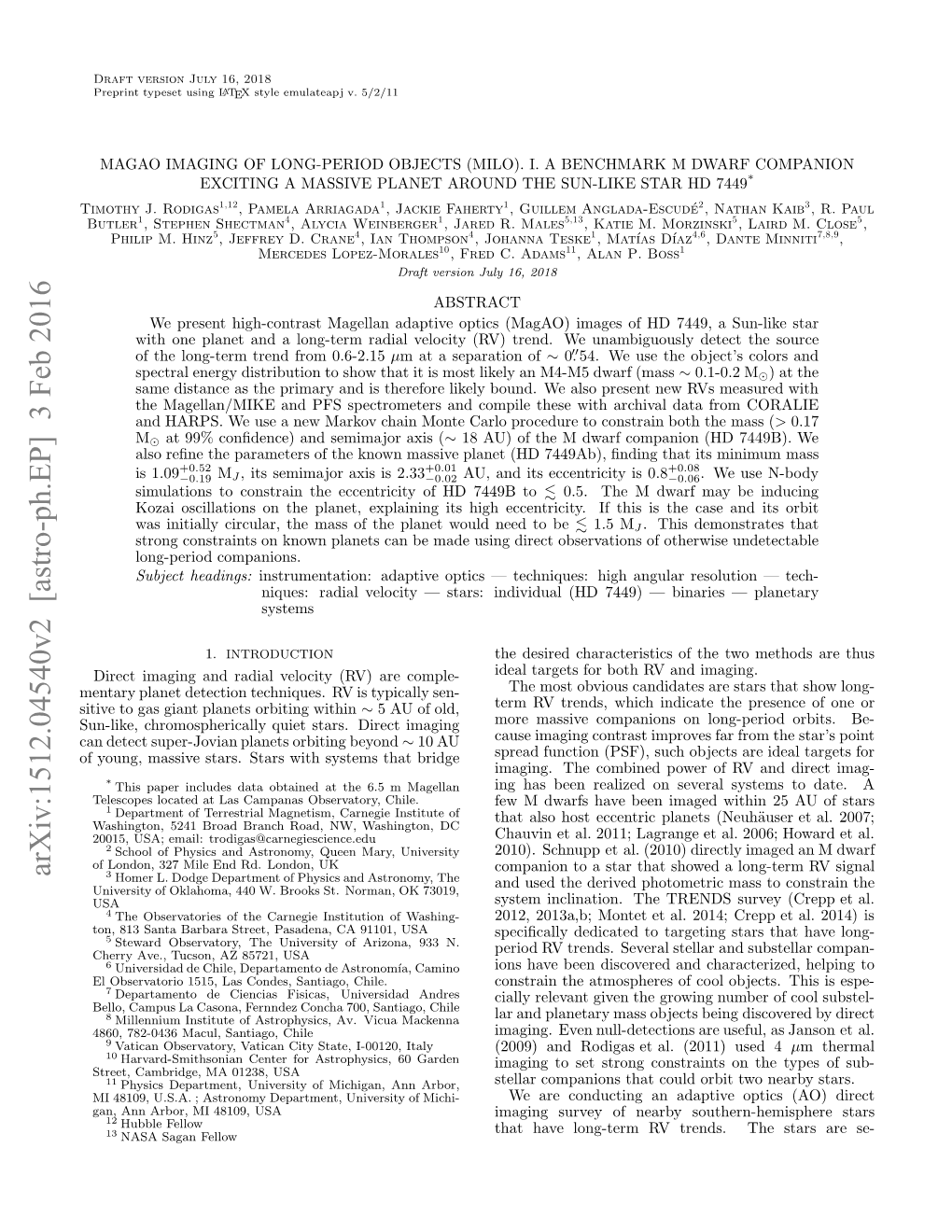 Magao Imaging of Long-Period Objects (MILO). I. a Benchmark M Dwarf Companion Exciting a Massive Planet Around the Sun-Like Star HD 7449