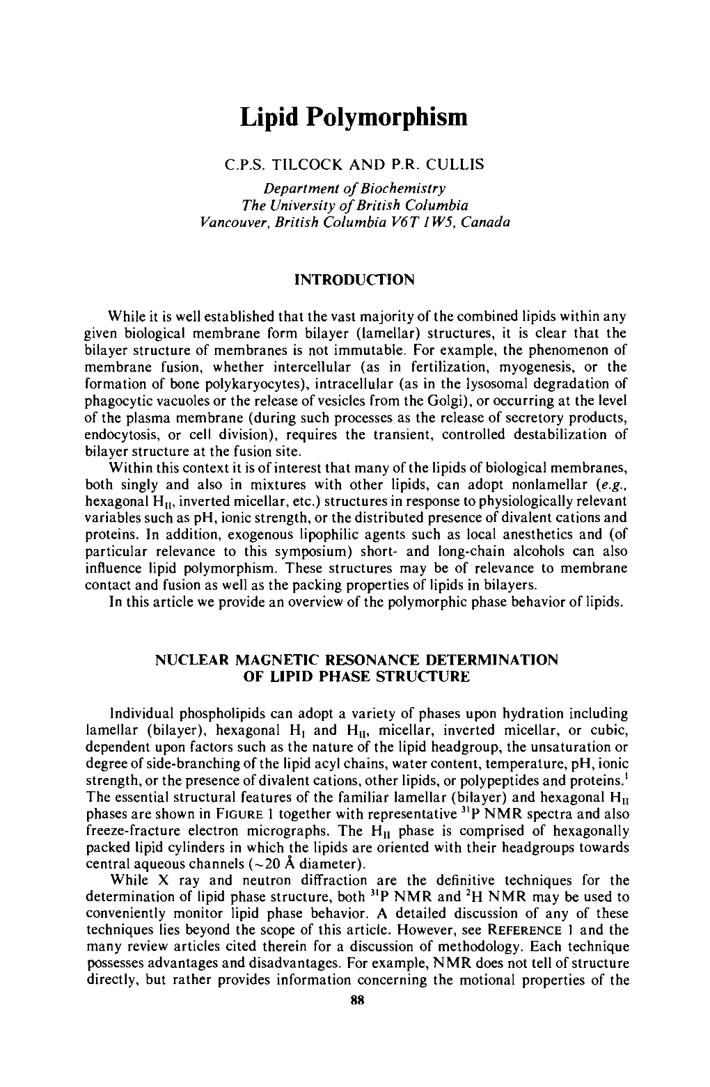 Lipid Polymorphism