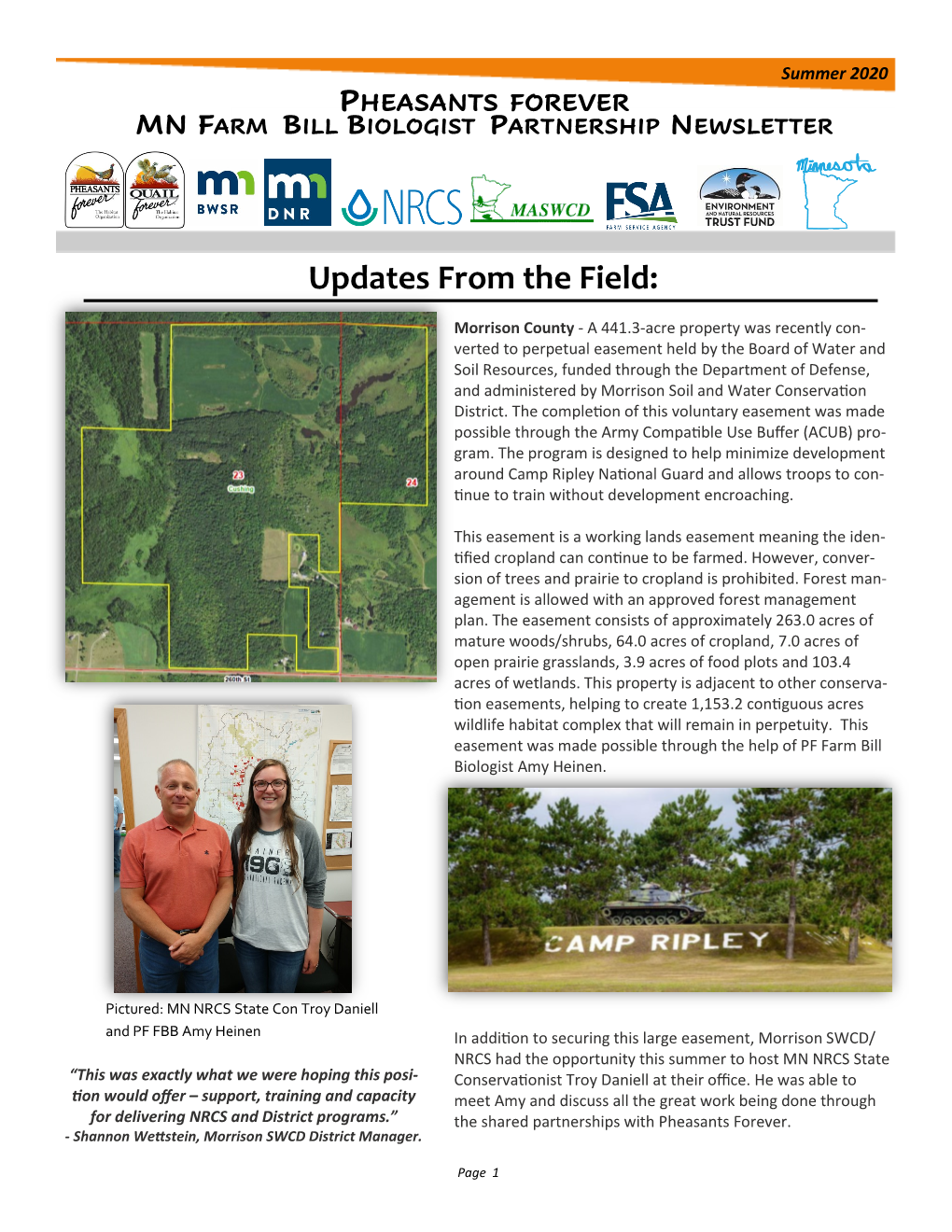 Mn Farm Bill Biologist Partnership Newsletter