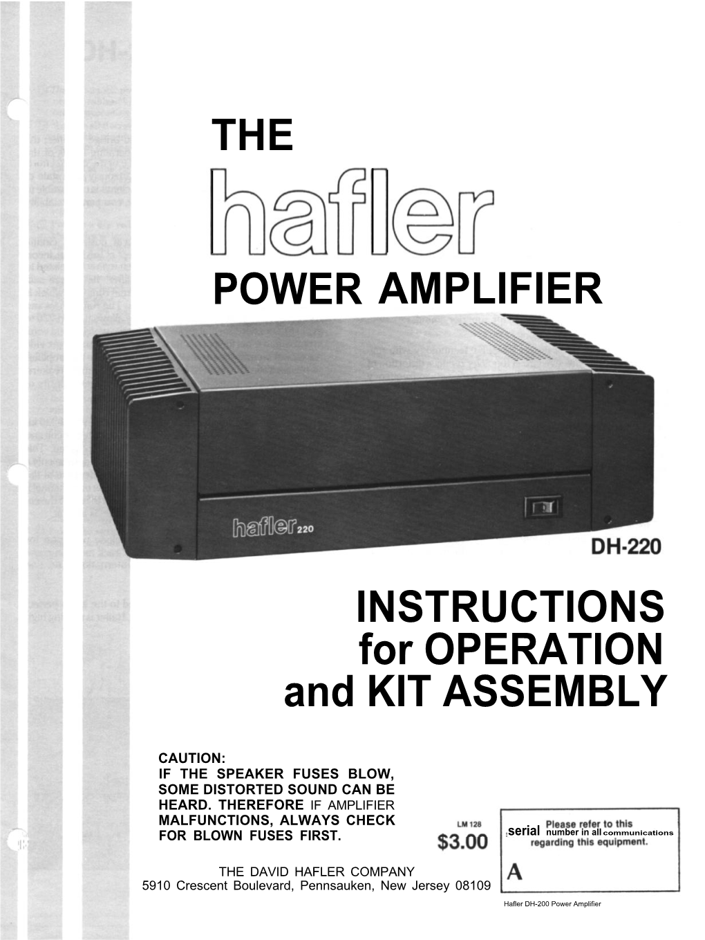 Hafler DH-220 Power Amplifier