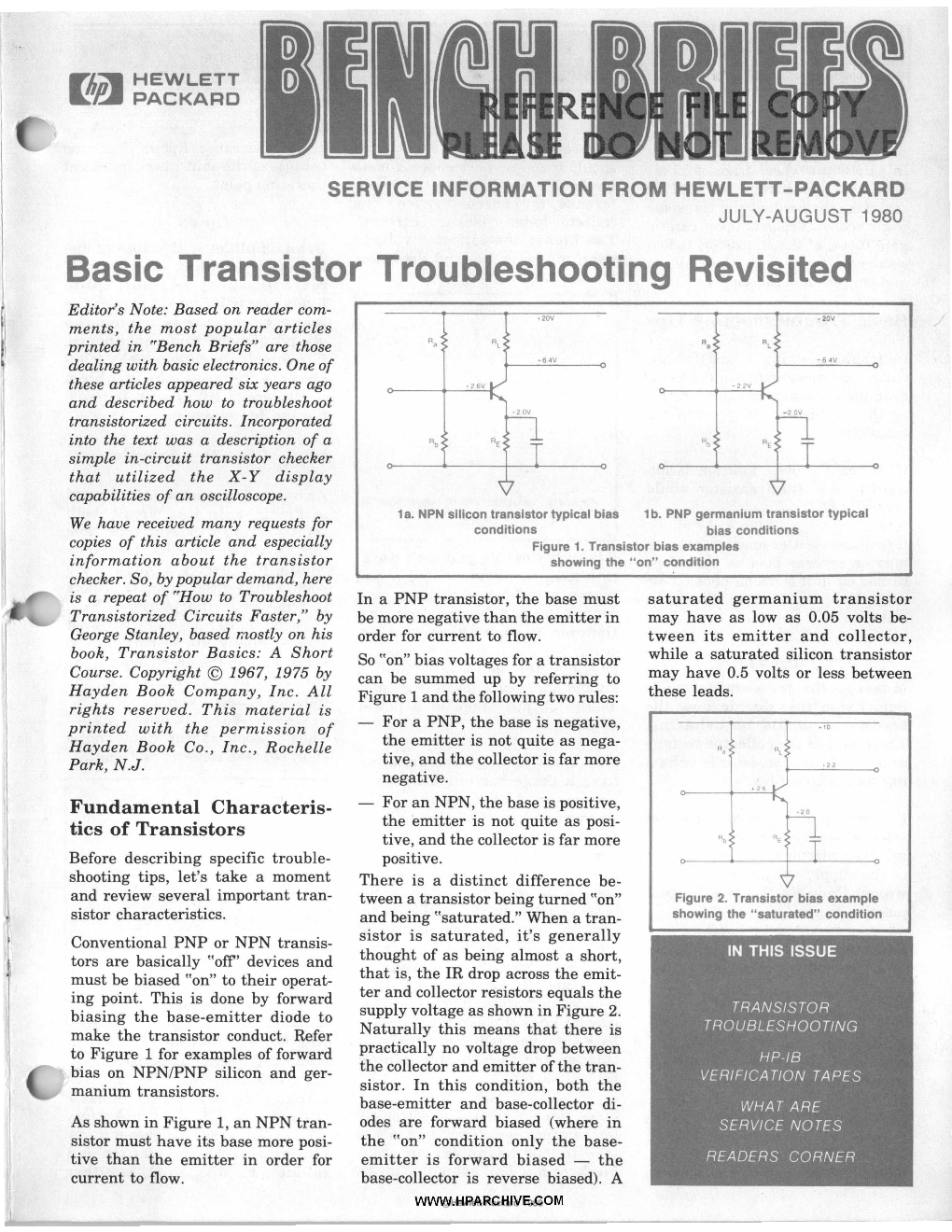 Tics of Transistors the Emitter Is Not Quite As Posi- Tive, and the Collector Is Far More %