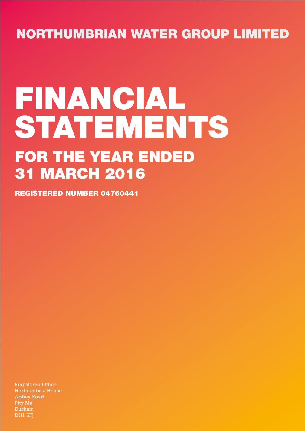 Financial Statements for the Year Ended 31 March 2016