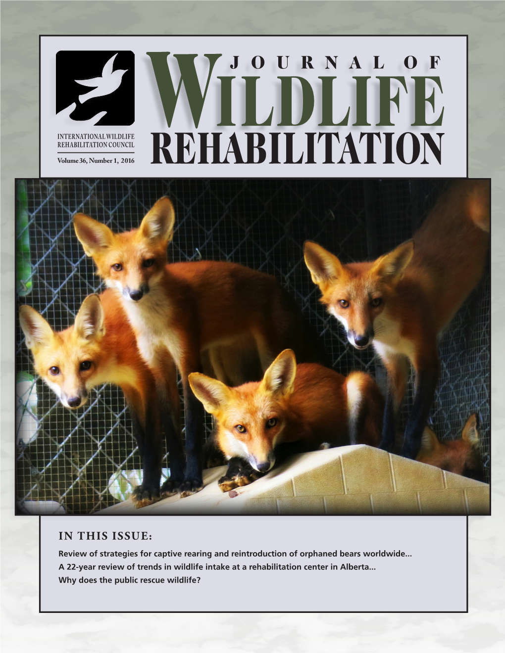 REHABILITATION COUNCIL Volume 36, Number 1, 2016 REHABILITATION