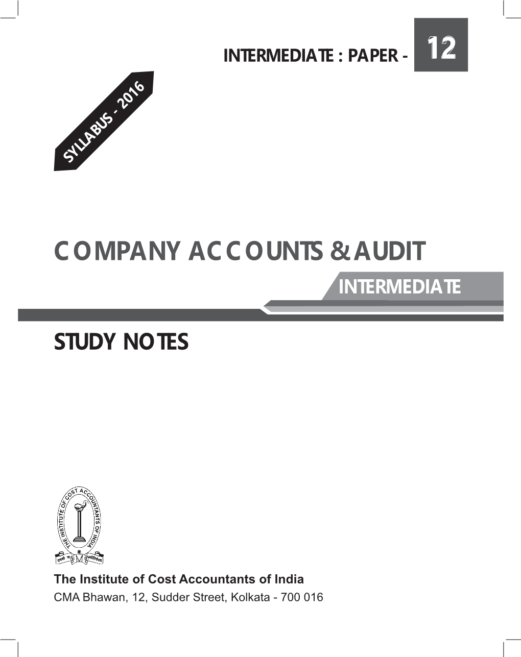 Paper-12 Company Accounts & Audit