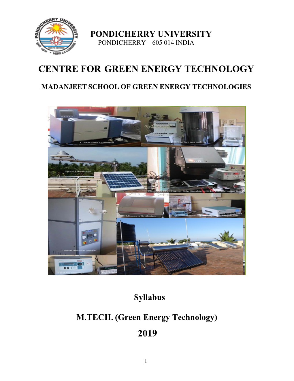 Centre for Green Energy Technology 2019