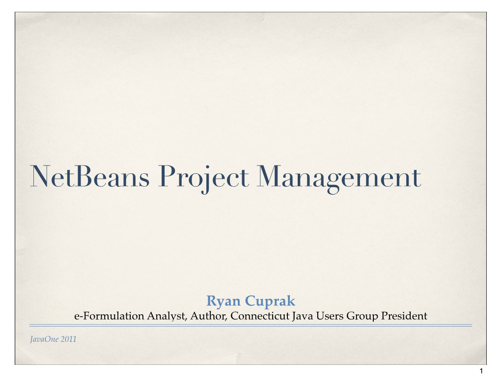 Netbeans Project Management