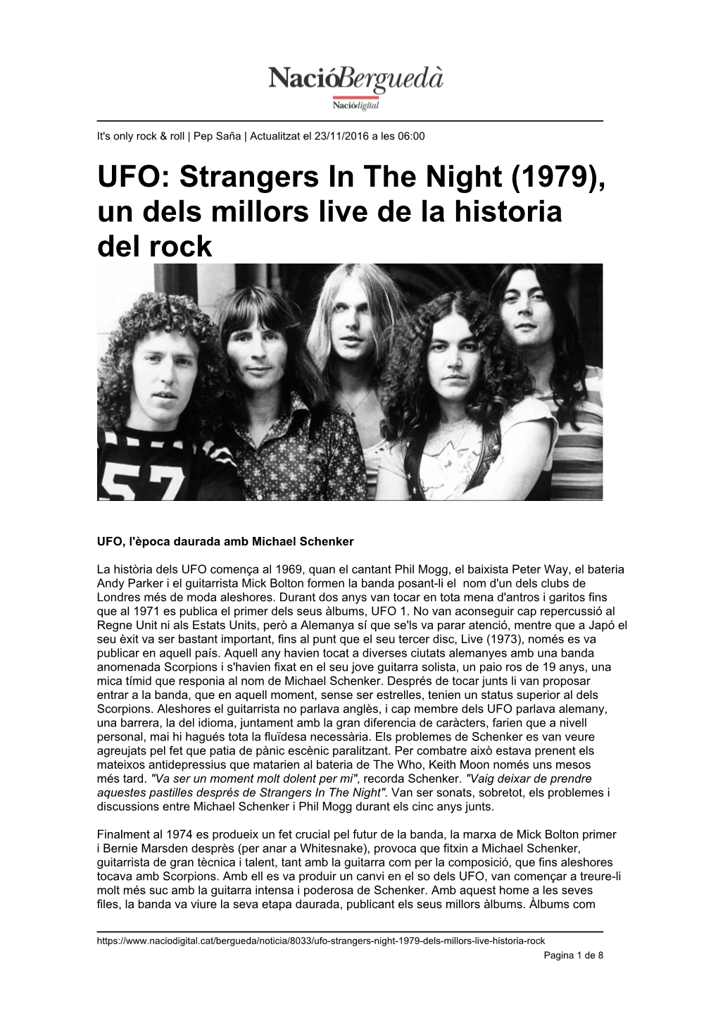 UFO: Strangers in the Night (1979), Un Dels Millors Live De La Historia Del Rock