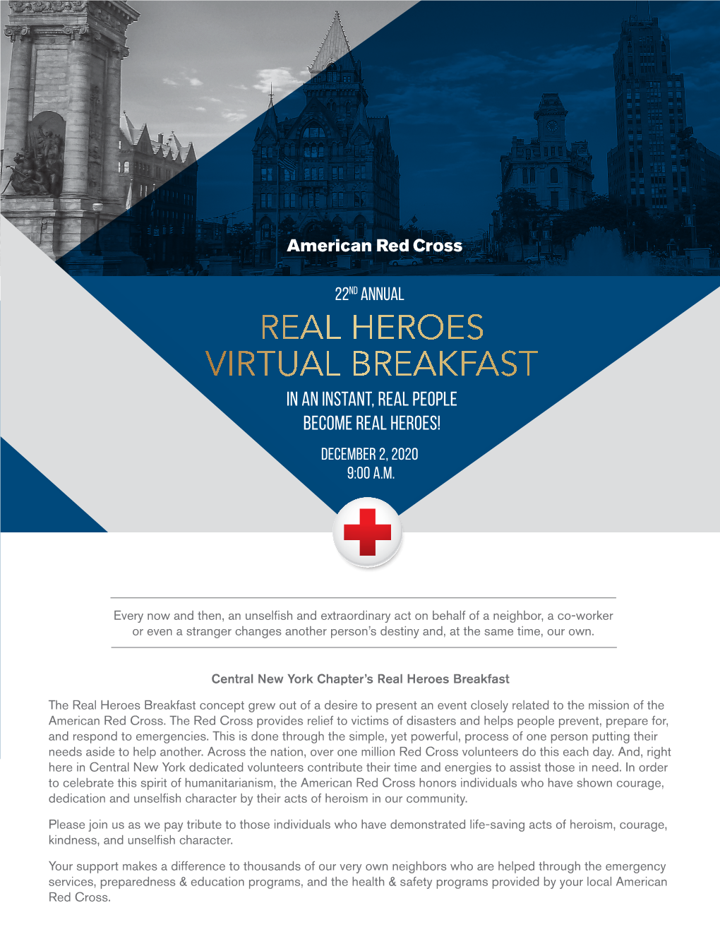 REAL HEROES VIRTUAL BREAKFAST in an Instant, Real People Become Real Heroes! DECEMBER 2, 2020 9:00 A.M